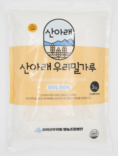 햇밀!! 황금알 통밀가루(강력분+), 3kg, 1개