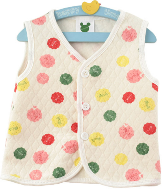 삐까부 남여 공용 가을 겨울 아동 수면조끼 누빔하프_쿠키 누빔