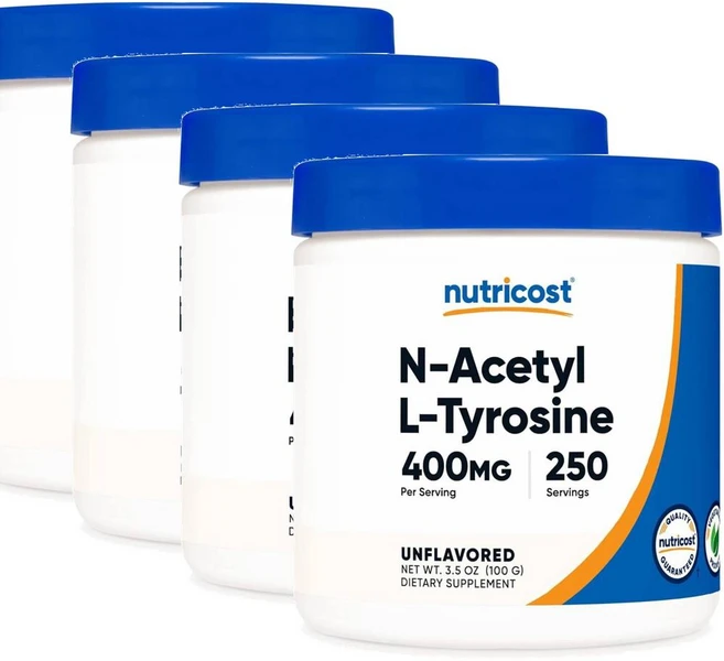 뉴트리코스트 퓨어 N-아세틸 L-티로신 (NALT) 400mg 파우더 Nutricost N-Acetyl L-Tyrosine, 4개, 100g - 쿠팡