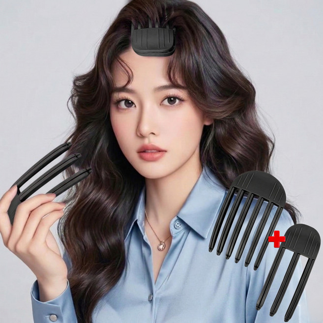 다비온 이마 정수리 헤어 고정 볼륨 집게 3핀 6핀 세트, 1세트, 블랙