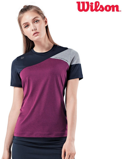 윌슨 여성 라운드 반팔티셔츠 5254 클라렛 단체복