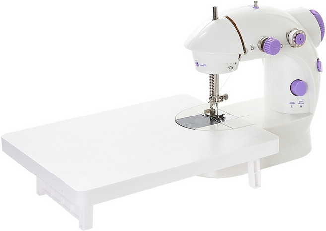 가정용 재봉틀 자수 미싱 바느질 의류 수선 핸드 옷수선 가정용 미니 셀프, F.화이트 핑크 확장 스탠드형+추가구성품1