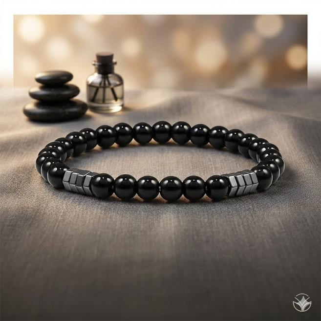 모노그릿 흑요석 액막이 염주 팔찌