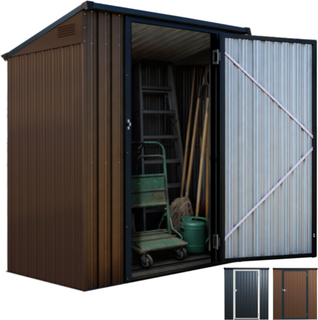 (탑앤라이프) 조립식창고 티코 야외창고 간이창고 이동식창고 소형창고 농막 전원주택창고 정원창고 창고, 브라운