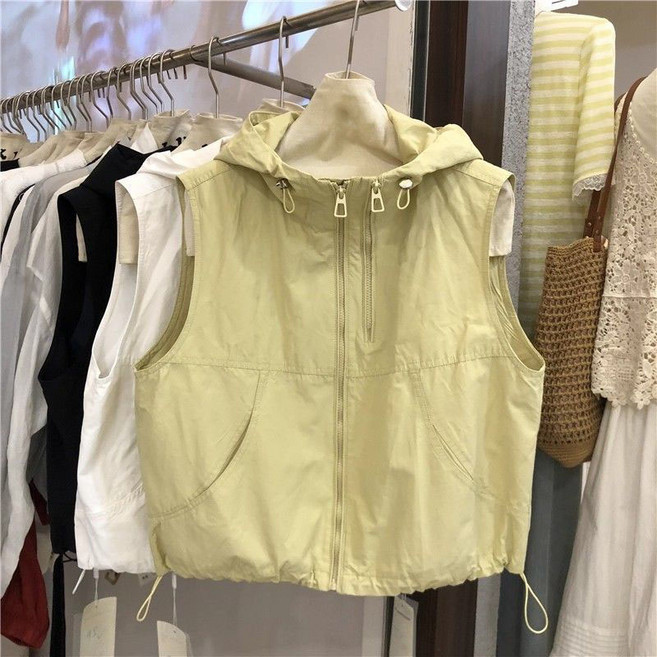 아동 후드 베스트 여름 캐주얼 루즈핏 경량 방풍 집업 조끼 주니어 아우터