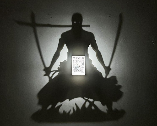 애니메이션 캐릭터 그림자 무드등 LED 조명 선물용 침실 데스크 램프 (미니 버전), 삼검류 조로