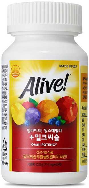 얼라이브 원스데일리 + 밀크씨슬, 60정, 42.8g, 1개