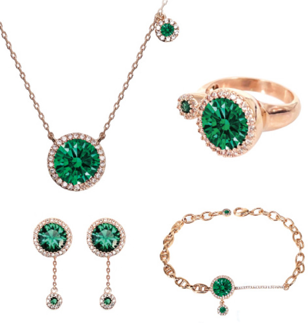 [혜성주얼리] 루시엘 에메랄드 반지 팔찌 목걸이 귀걸이 4종