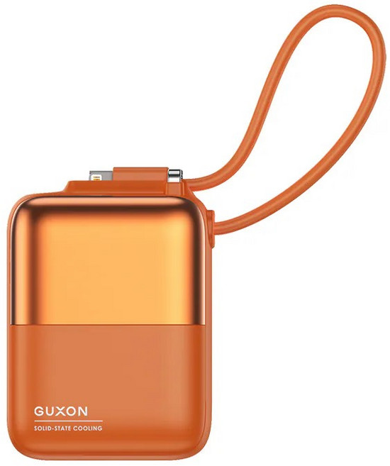 GUXON 極方塊 10000mAh 固態雙線行動電源 22.5W 快充, 落日橘, GFC930