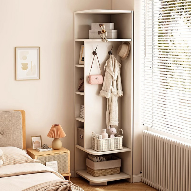 코너 선반 장 가정용 코너 수납장 거실/침실 벽구석 다용도 수납장, 화이트