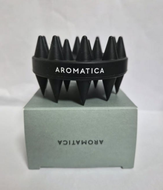 아로마티카 듀얼 스칼프 케어 샴푸 브러쉬 68x42mm, 블랙, 1개