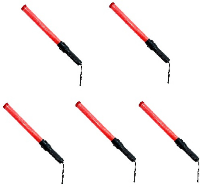 충전식 신호봉 소형 일반/ USB충전 / 순찰 사고예방 차량감속 경찰 경광봉, 레드, 5개