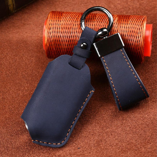 [소소마루] 소가죽 고급 스마트키케이스 4버튼 키홀더 더뉴모하비 스팅어 마이스터 더K9 TP0000FFD, 네이비 TK-16 각인없음
