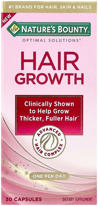 네이쳐스바운티 Nature's Bounty Optimal Solutions® Hair Growth 30 Capsules, 1개, 30정 - 쿠팡