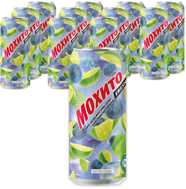 모히또 칵테일 블루베리맛, 12개, 500ml
