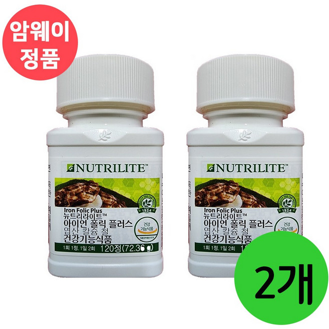 암웨이 아이언 폴릭 플러스 120정 2개