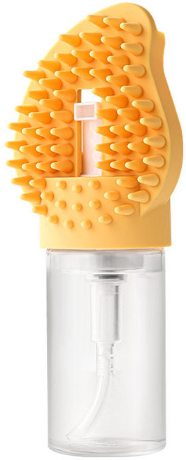 반려동물 목욕 브러쉬 실리콘 마사지 브러쉬 고양이 강아지 공용 털 제거 클리닝 브러쉬, 1개, 노란색