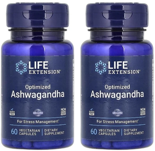 Life Extension 옵티마이즈드 아슈와간다 베지 캡슐 60정(캡슐 1정당 125mg) 2개 - 쿠팡