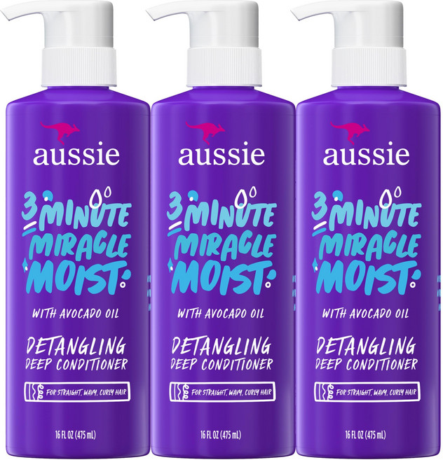 Aussie Deep Conditioner 3 Minute Miracle for Dry Hair Moist Avocado oz fl, 1개, 92g