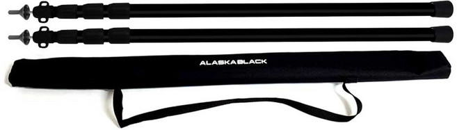 캠핑 슬라이드 가변 메인 폴대 2개 +가방, 블랙