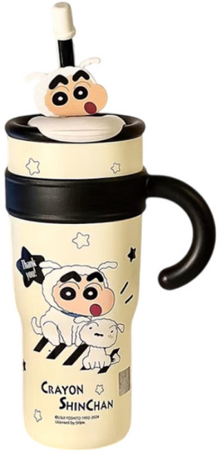 StarR 대용량 보냉보온 마스터 텀블러, 1개, 1200ml, 블랙 흰둥이 짱구