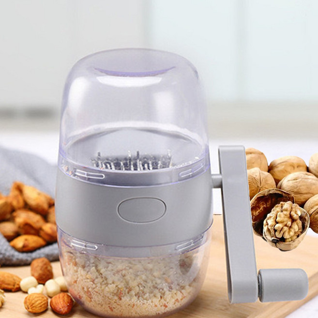 너츠 견과류 크러셔 분쇄기 주방용 양념 수동 땅콩 그라인더 마늘다지기, Gray, 1개