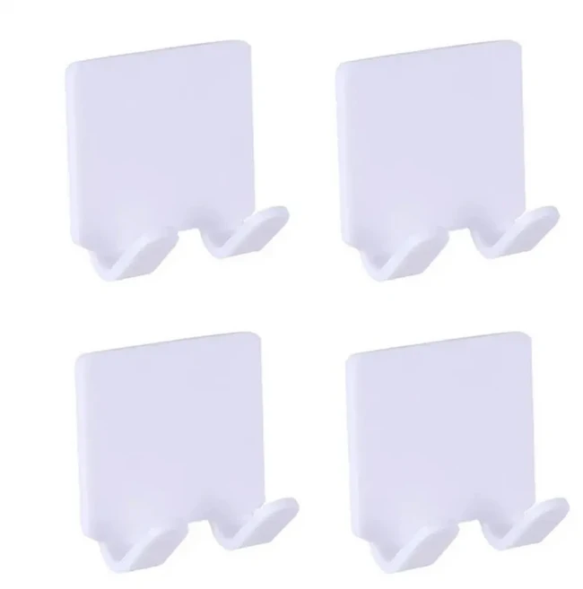 2/4PCS 접착 면도기 홀더 벽 마운트 욕실 샤워 후크 랙 질레트 검은 플라스틱, 03 white 4pcs