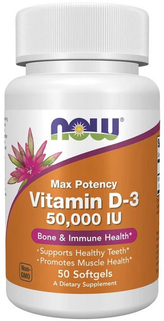 나우푸드 맥스 포텐시 비타민 D-3 50000 IU 소프트젤, 1개, 50정 - 쿠팡