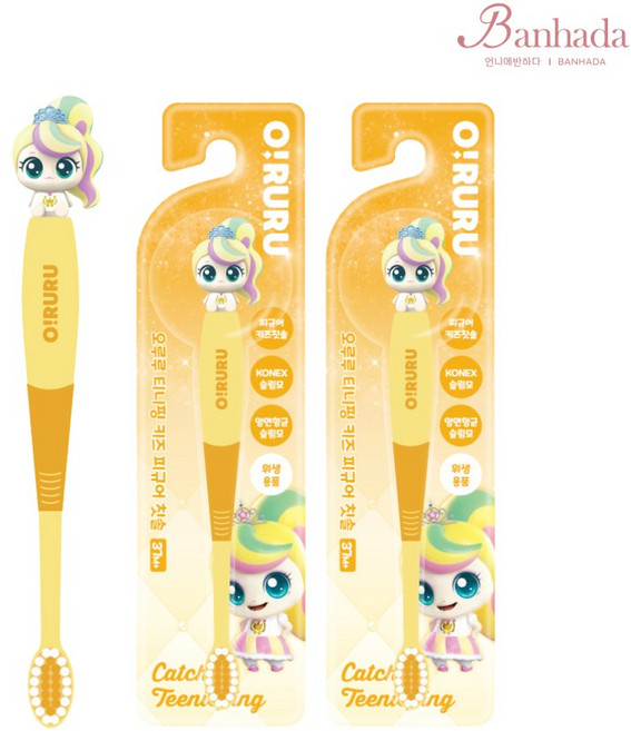 오루루 캐치티니핑 피규어 칫솔, 뽀니핑 옐로우, 1개입, 1개