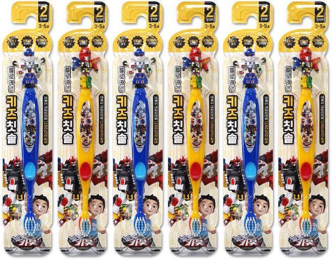 헬로카봇 캐릭터 피규어 유아용 키즈칫솔, 6개, 1개입