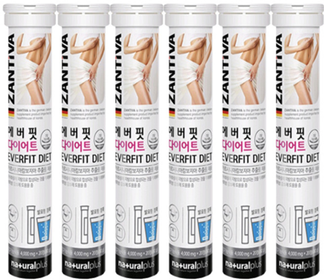 [내츄럴플러스] 잔티바 에버핏 다이어트 발포 가르시니아 + 보틀 증정, 6개, 20정
