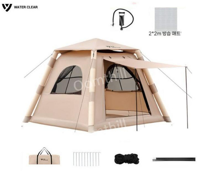 cade konty캠핑 풍선 텐트 야외 두꺼운 방수 접이식 휴대용 4~8인용 cade konty, OOMTH 에어텐트+사은품+방습매트 - 4-8 인용