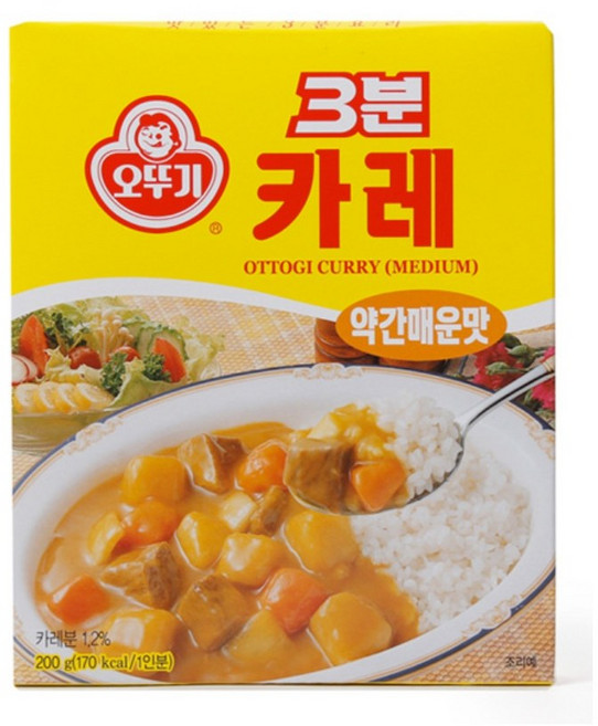 오뚜기 3분 카레 약간매운맛, 200g, 26개