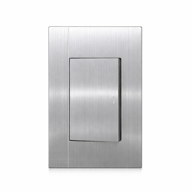 전기전자 전등 스위치 버튼식 고급형 1구 실버, 1개