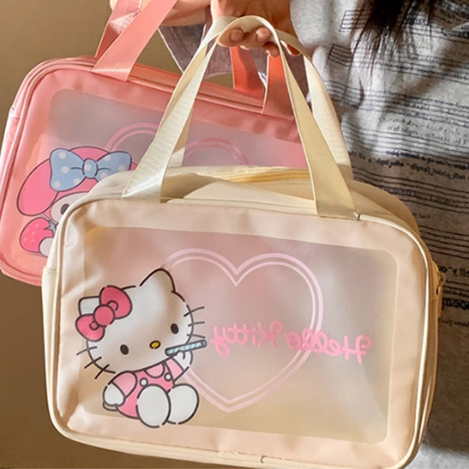 대용량 수납이 가능한 젖은 물건과 마른 물건의 분리 수납이 가능한 헬로키티 수영가방