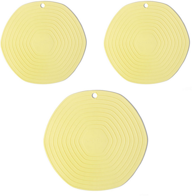 네이처안 인덕션 전용 실리콘 보호매트 소 2p + 대 세트, 옐로우, 1세트