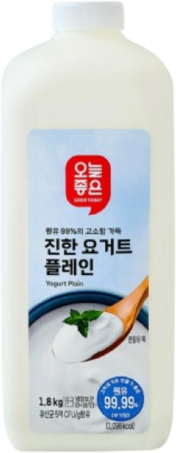 오늘좋은 진한 요거트 플레인, 1개, 1.8kg, 1개