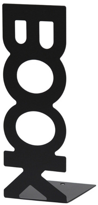 크리에이티브 중공 서적 Lettere Bookends 2pcs 금속 북 스탠드 홈 오피스, 검은색