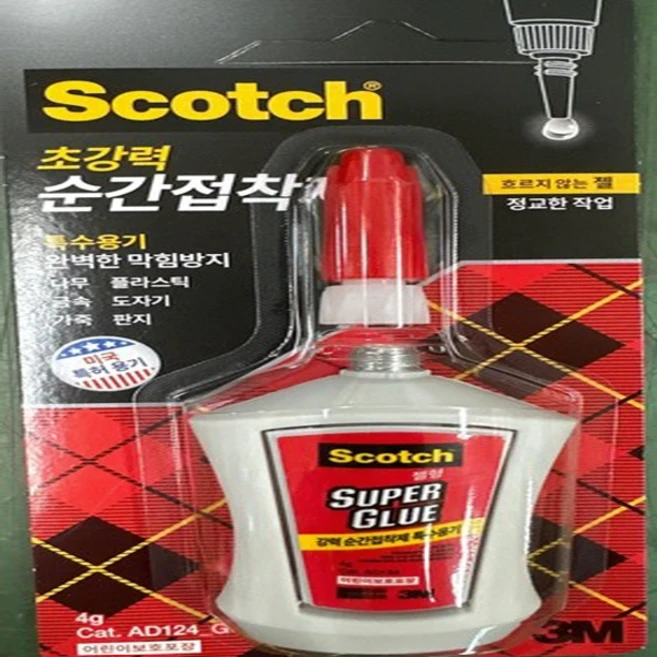3M 스카치 순간 접착제 젤 타입 AD124-G, 4세트 - 쿠팡
