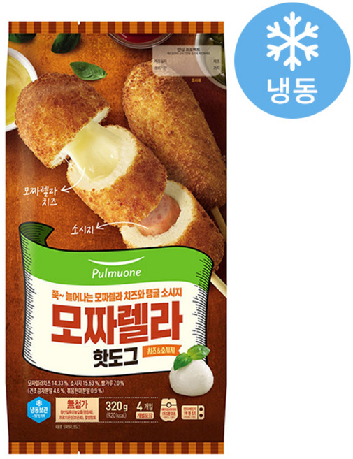 풀무원 모짜렐라 핫도그, 80g, 4개