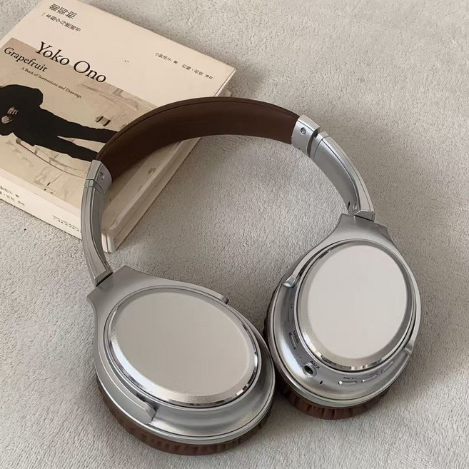 레트로 스타일 헤드폰 HIFI 유무선겸용 블루투스 휴대용 헤드셋 (스타일리시하고 멋진 패션 코디에 필수인 실용품), 갈색