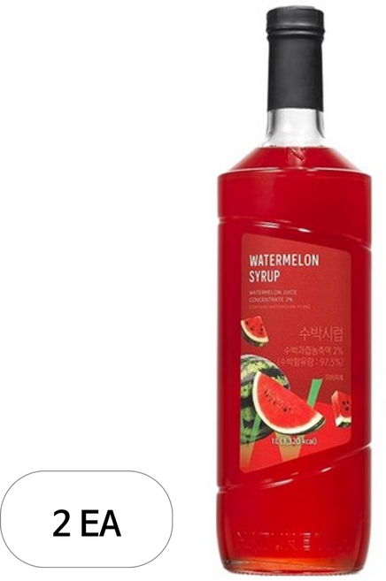 네이쳐티 수박 시럽, 2개, 1L