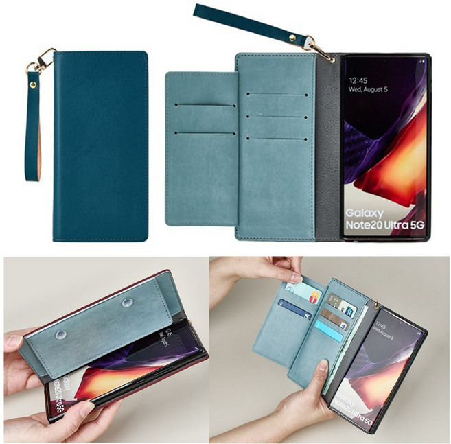 갤럭시 A42 5G 케이스 SM-A426N 세이프티 친환경 가죽 더블수납(카드) 스트랩 다이어리