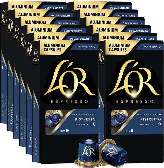 L'OR 디카페인 에스프레소 캡슐 100개 캡슐 디카페인 L'OR DECAF Espresso Capsules 100 Count DECAF Ristretto Single-Se, 1개, 100