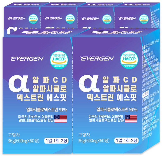 에버젠 알파CD 일파시클로덱스트린 에스핏, 6개, 60정