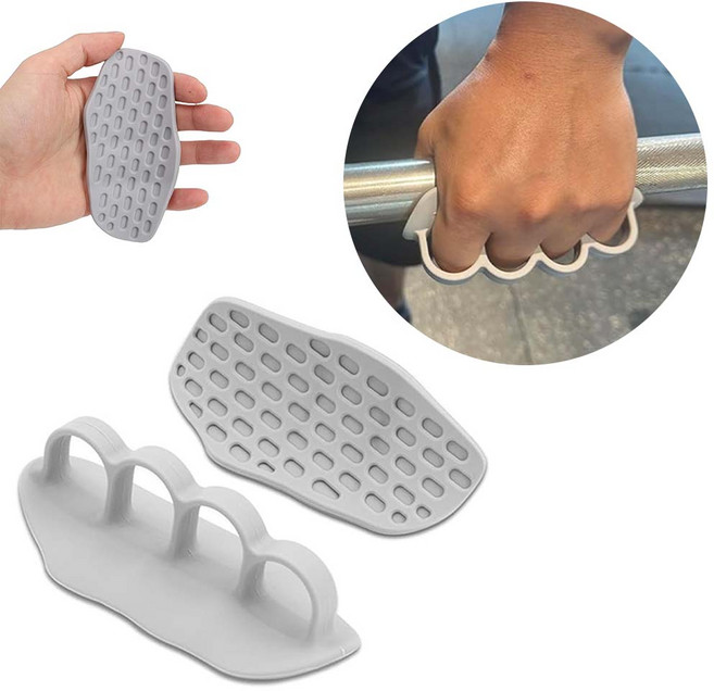 [루이/헬스그립] 논슬립 손바닥 보호 웨이트리프팅 그립패드 (운동 헬스장갑 대체용), 회색, 1세트