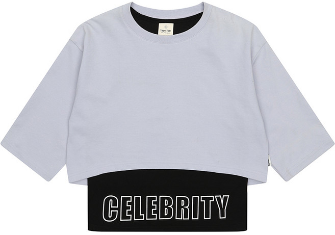 에꼴리에 여아 레이어드 레터링 포인트 티셔츠 23QT482 PU