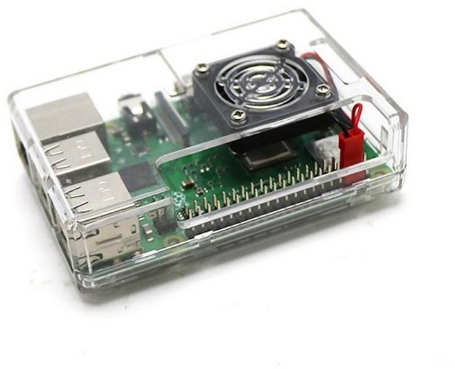 라즈베리파이 3B+ 3B 2B B+ 호환 투명 아크릴 케이스 (팬 포함) - 3mm 두께 쿨링팬 장착 지원 6면 조립식 보호 박스, 1개