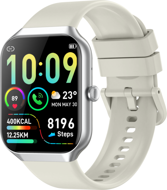 Donerton 통화가능 스마트워치 P99 1.96인치 대화면 한글판 GPS 스마트 워치, 블루투스, 4.953cm, 베이지
