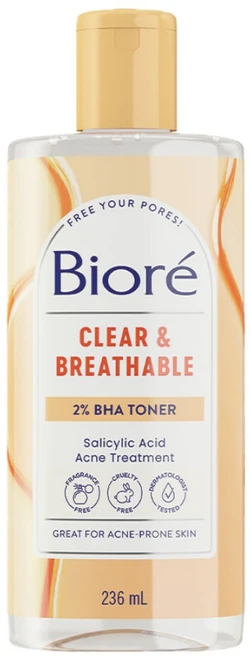 비오레 클리어 브리더블 2% BHA 토너 Biore Clear & Breathable Toner, 1개, 236ml - 쿠팡